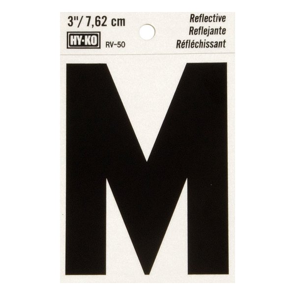 Hy-Ko 3In Reflective Letter M, 10PK B00464